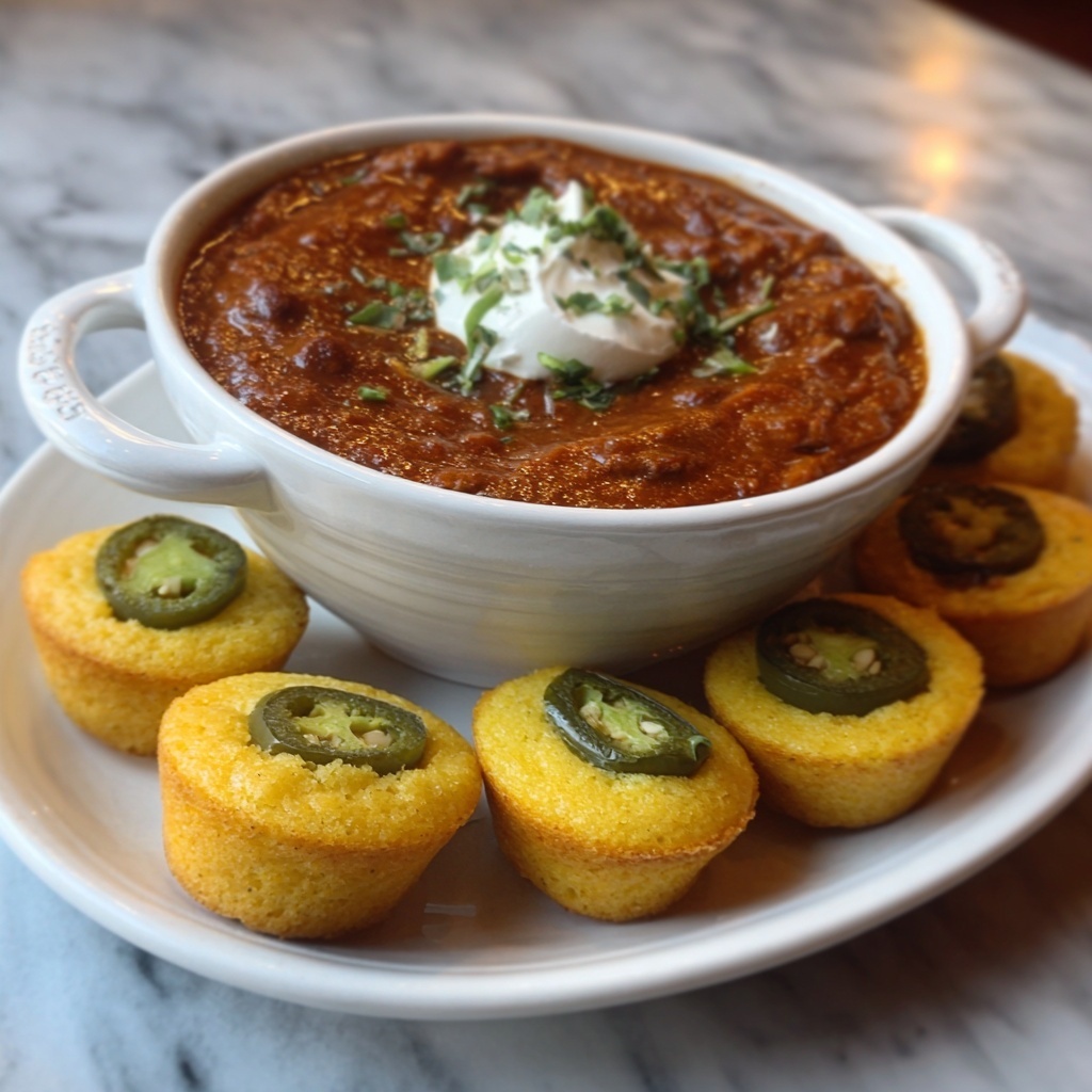 Chili and Jalapeño Cheddar Cornbread Minis Recipe - Recipe Image