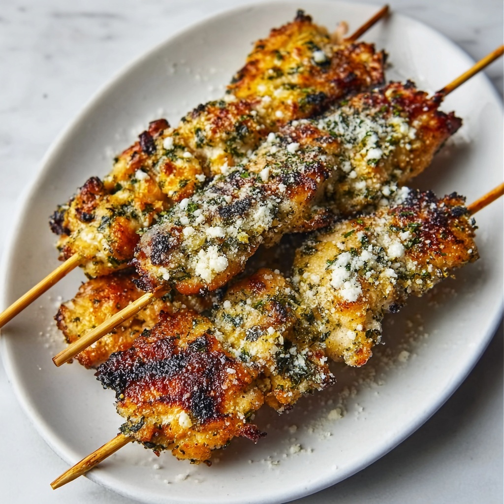 Air Fryer Garlic Parmesan Chicken Skewers Recipe - Recipe Image