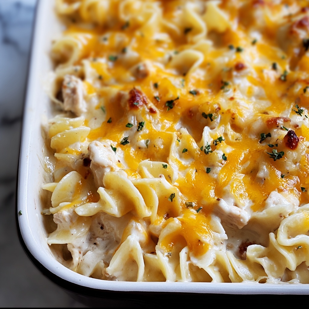 Cheesy Chicken Noodle Casserole Recipe - Recipe Image