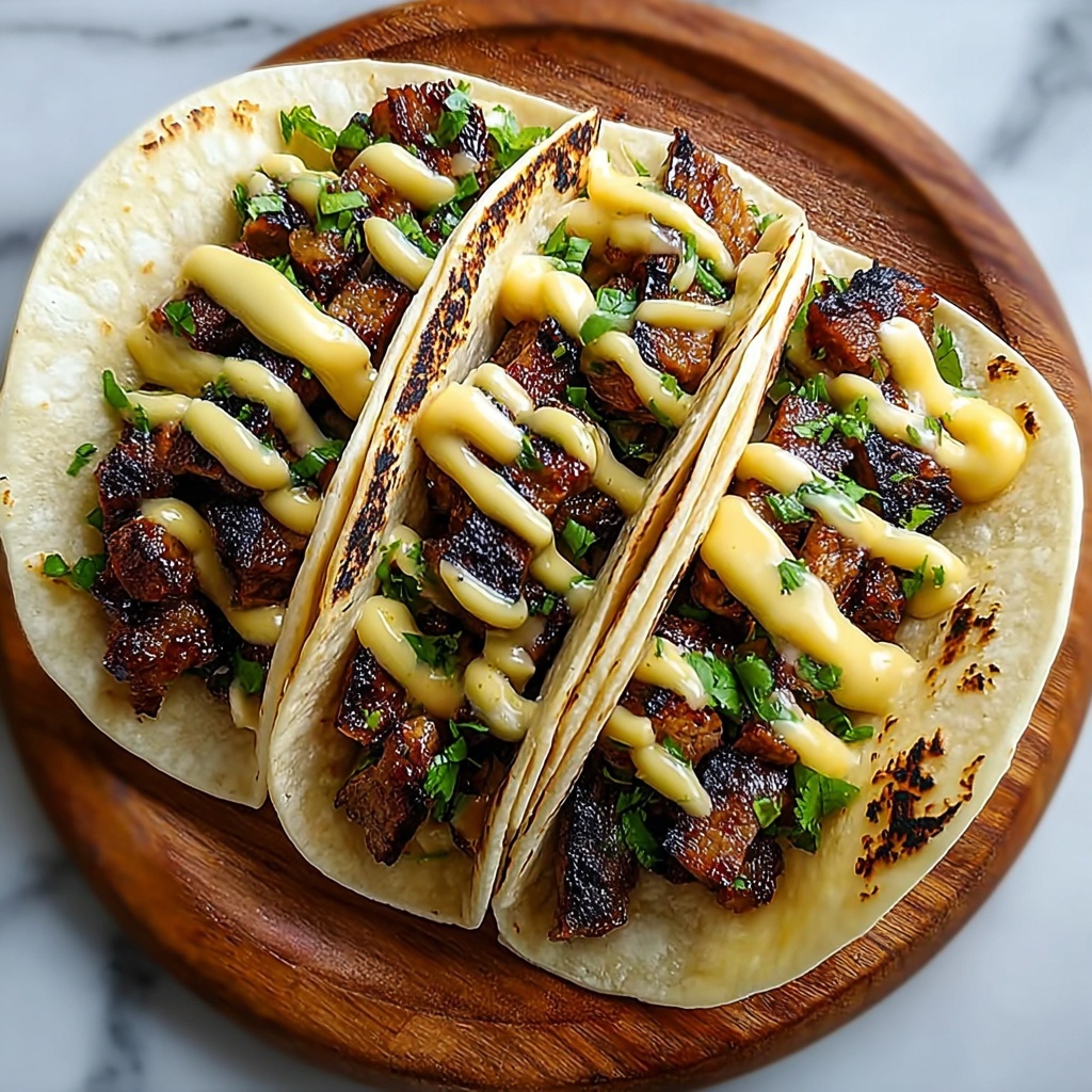 Garlic Butter Honey BBQ Beef Tacos Recipe - Recipe Image