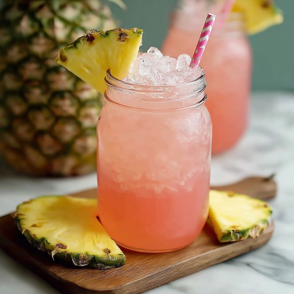 Pineapple Pink Lemonade Party Drink Recipe - Recipe Image