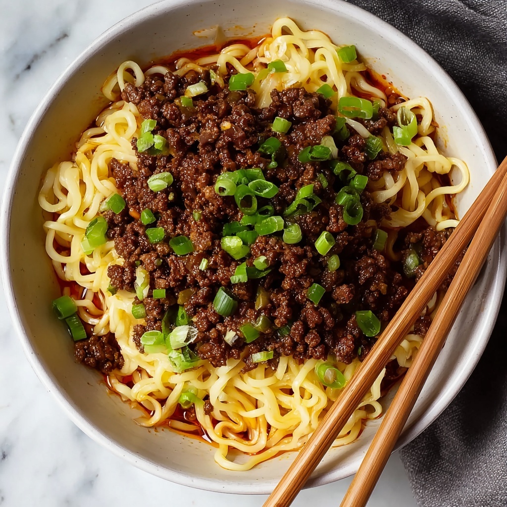 Mongolian Ground Beef Noodles Recipe - Recipe Image