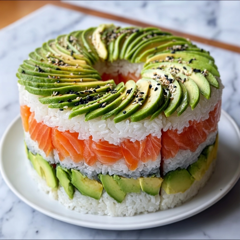 Avocado Sushi Cake Recipe - Recipe Image