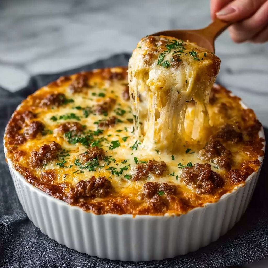 Sausage, Egg, and Cream Cheese Hashbrown Casserole Recipe - Recipe Image