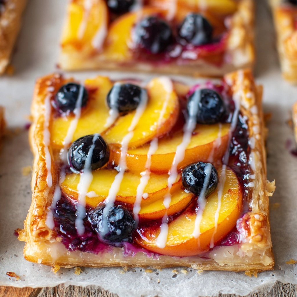 Blueberry Peach Tart with Vanilla Glaze Recipe - Recipe Image