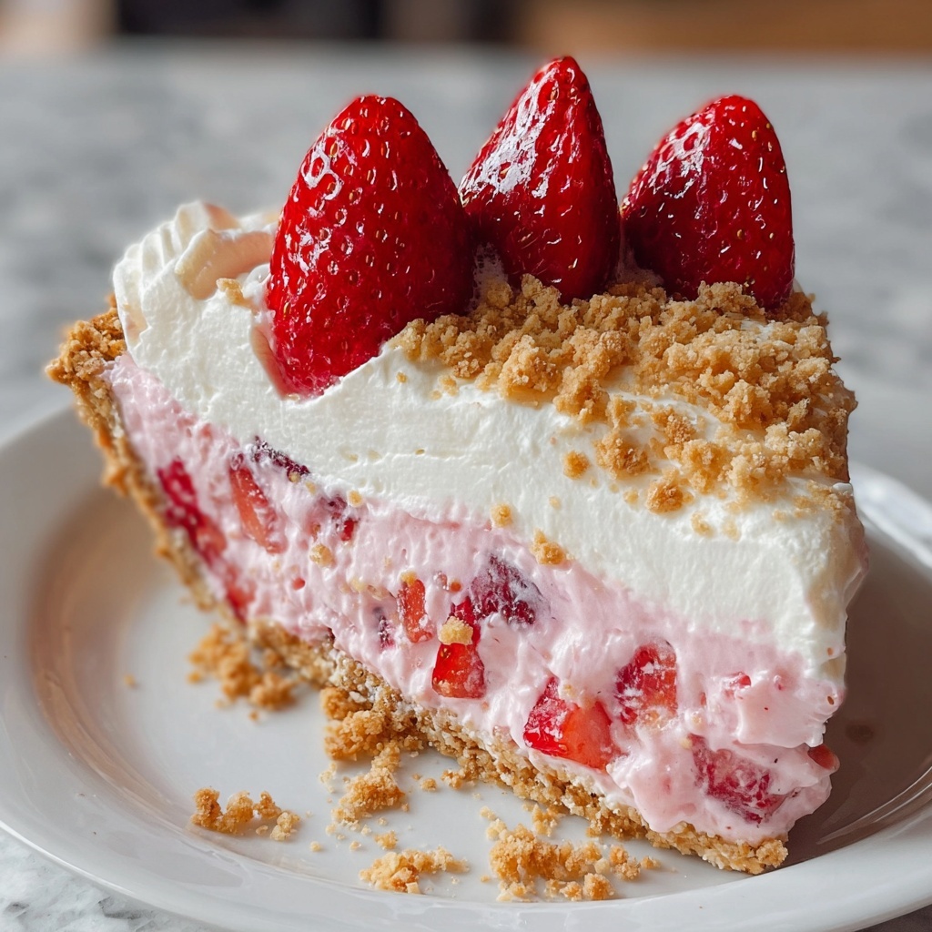No-Bake Strawberry Crunch Cheesecake Recipe - Recipe Image