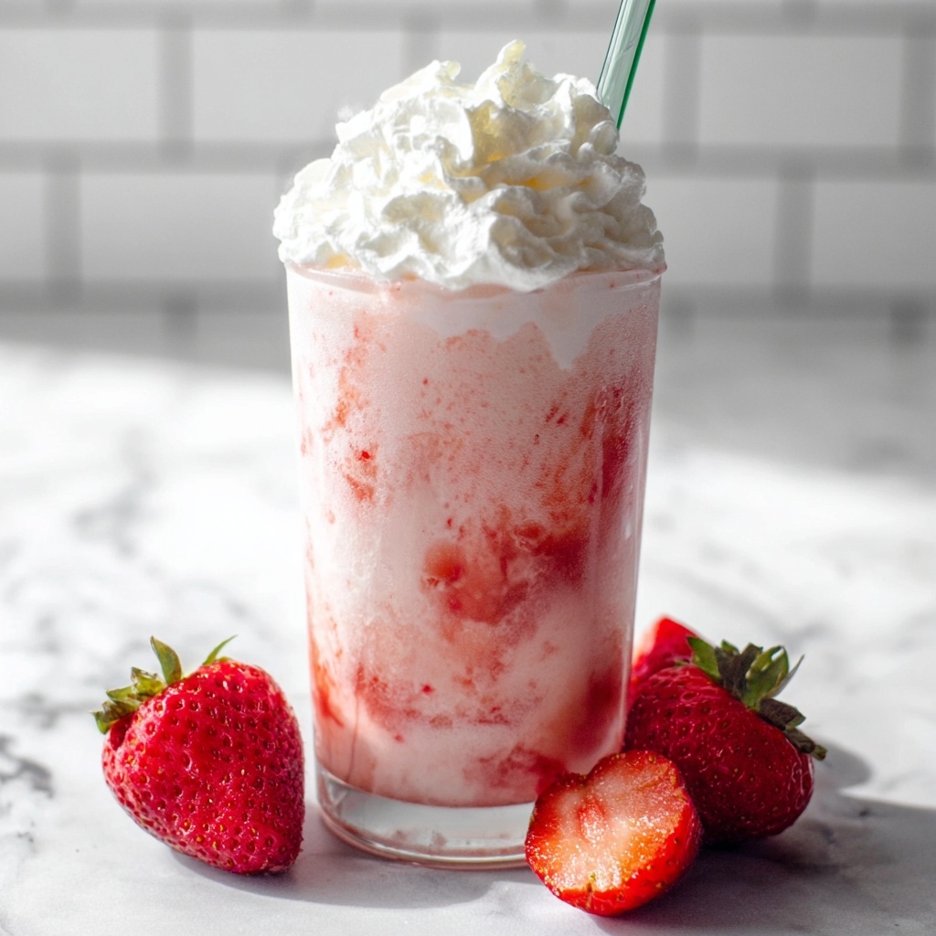 Strawberries & Cream Frappuccino Recipe - Recipe Image