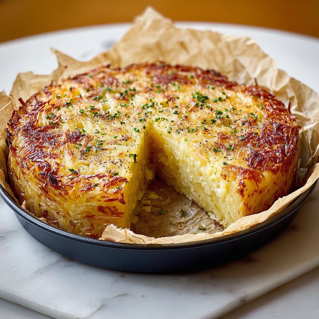 Spanish Tortilla-Inspired Quiche with Hashbrown Crust Recipe - Recipe Image