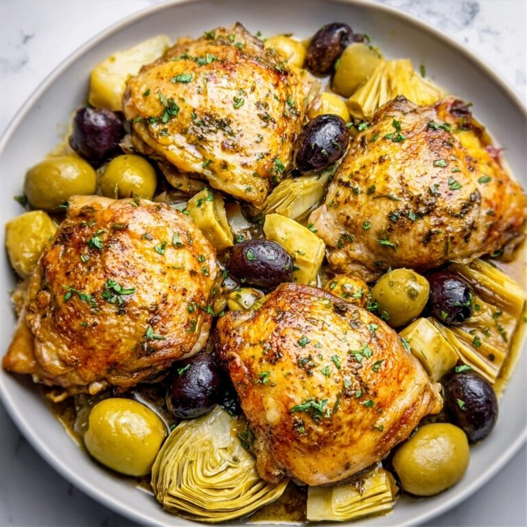 Mediterranean Lemon Chicken with Artichokes & Olives Recipe