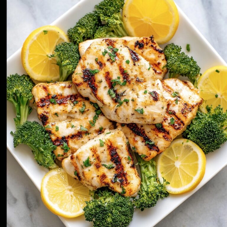 Grilled Lemon Garlic Chicken with Roasted Broccoli Recipe
