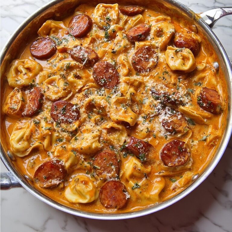 Cheesy Smoked Sausage and Tortellini Skillet Recipe