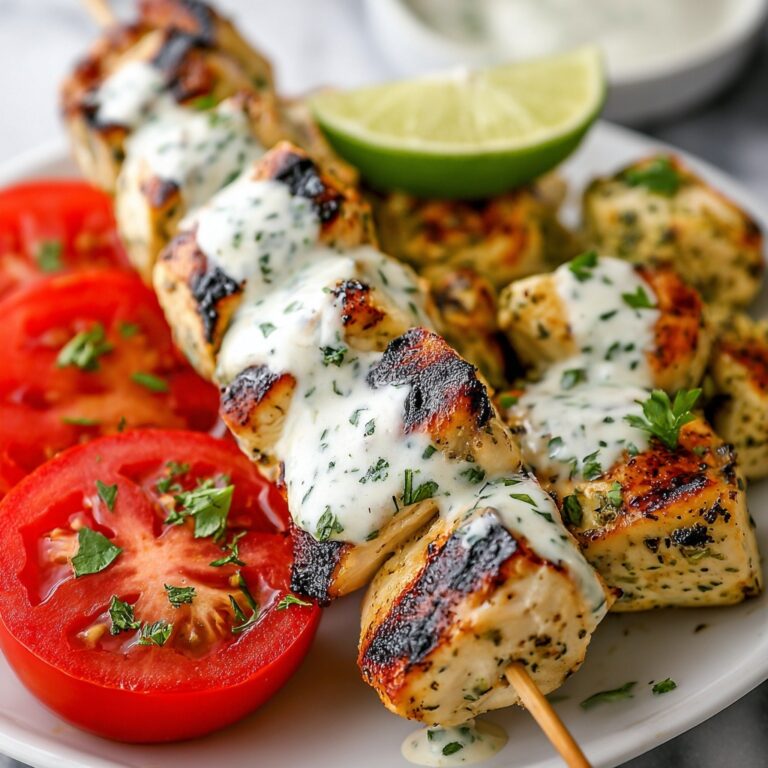 Delicious Chicken Souvlaki with Fresh Herbs and Lemon Recipe