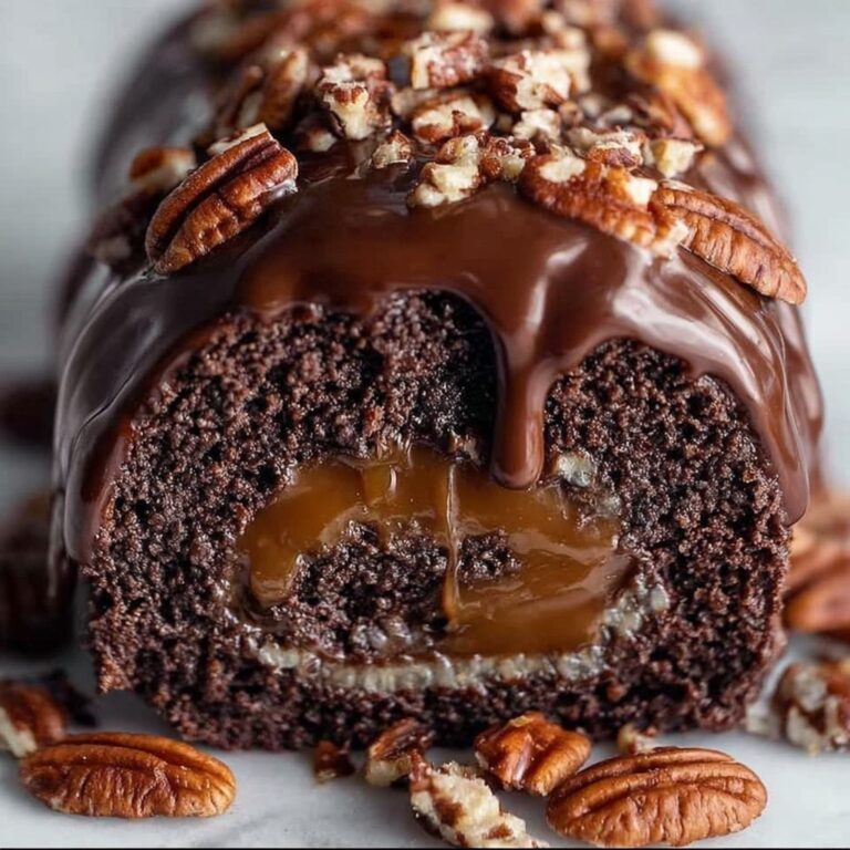 Gooey Chocolate Caramel Turtle Cake Roll Recipe