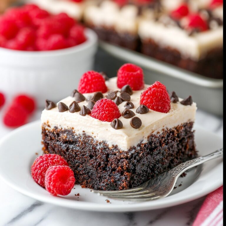 Raspberry Chambord Chocolate Poke Cake Recipe