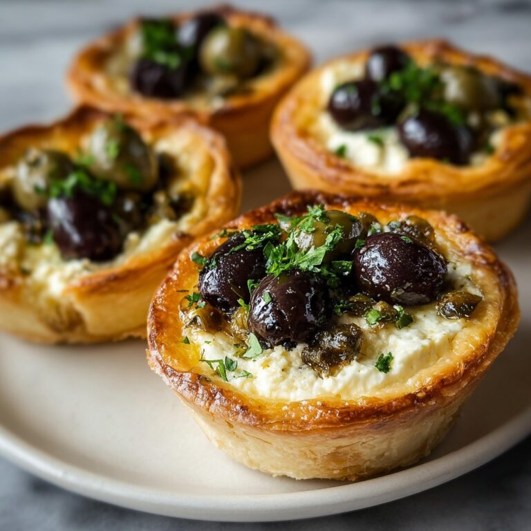 Savory Ricotta Tartlets with Olives and Capers Recipe