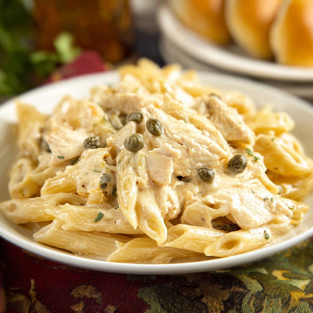 Chicken Piccata Pasta Casserole Recipe - Recipe Image