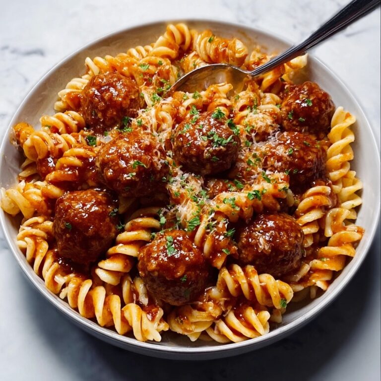 Sweet and Tangy BBQ Meatball Pasta Recipe