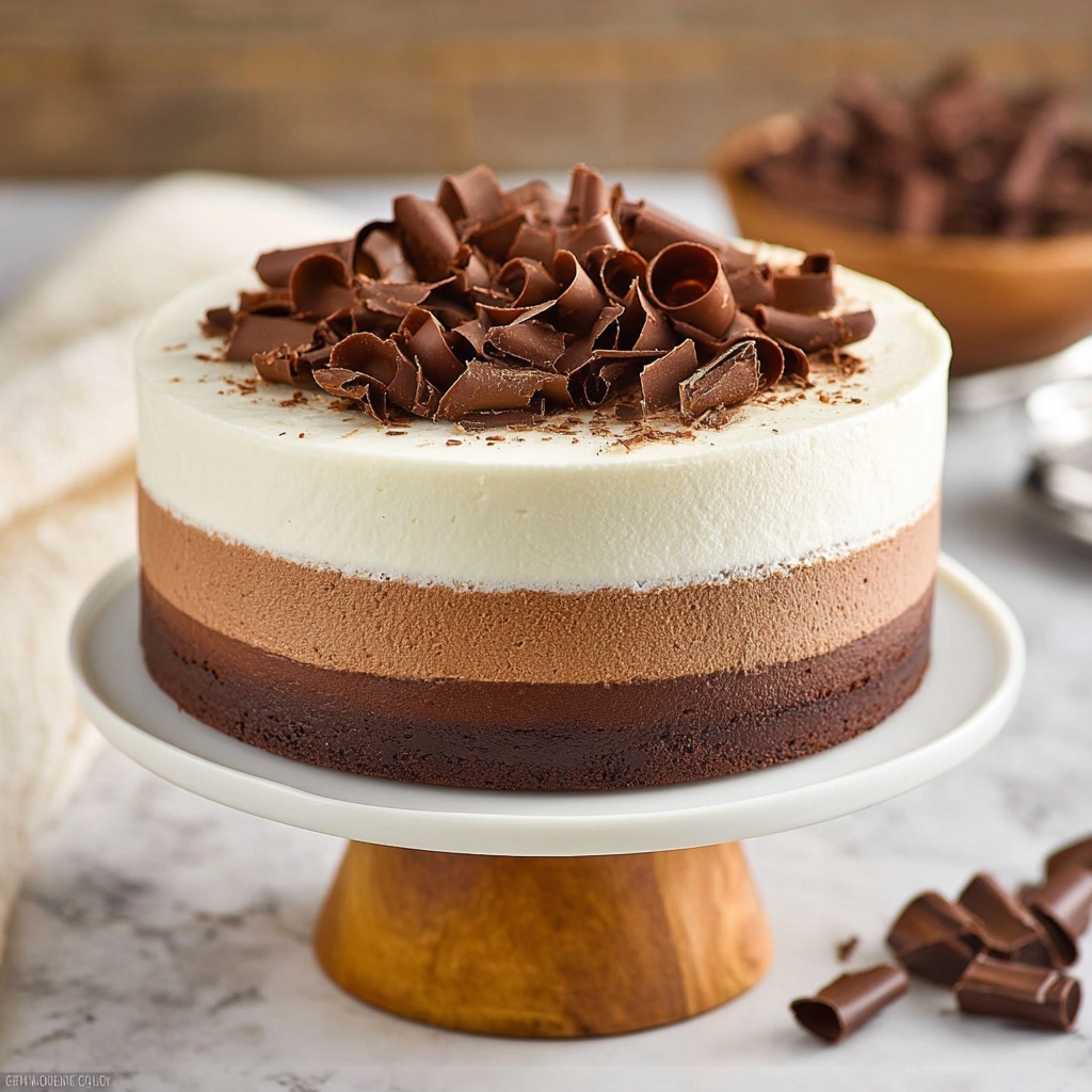 Triple Chocolate Mousse Cake Recipe - Recipe Image