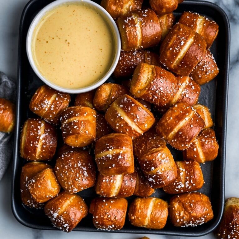 Pretzel Bites with Cheddar Cheese Sauce Recipe