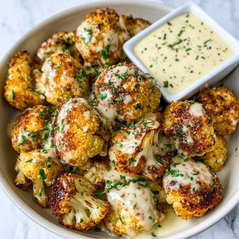 Garlic Butter Parmesan Chicken Bites with Creamy Herb Sauce Recipe