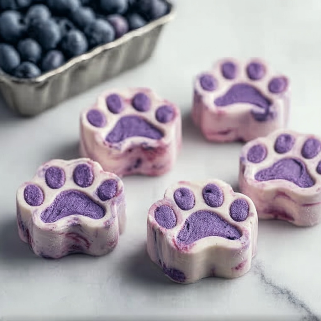 Blueberry Yogurt Paw Treats for Dogs Recipe - Recipe Image