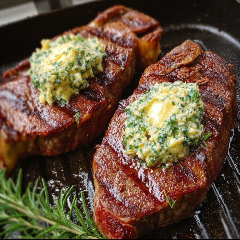 Air Fryer Ribeye Steak with Garlic Butter Recipe