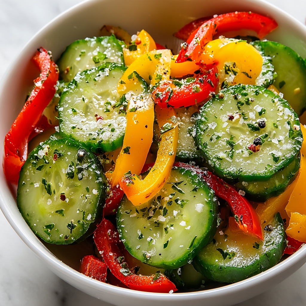 Cucumber and Bell Pepper Salad Recipe - Recipe Image