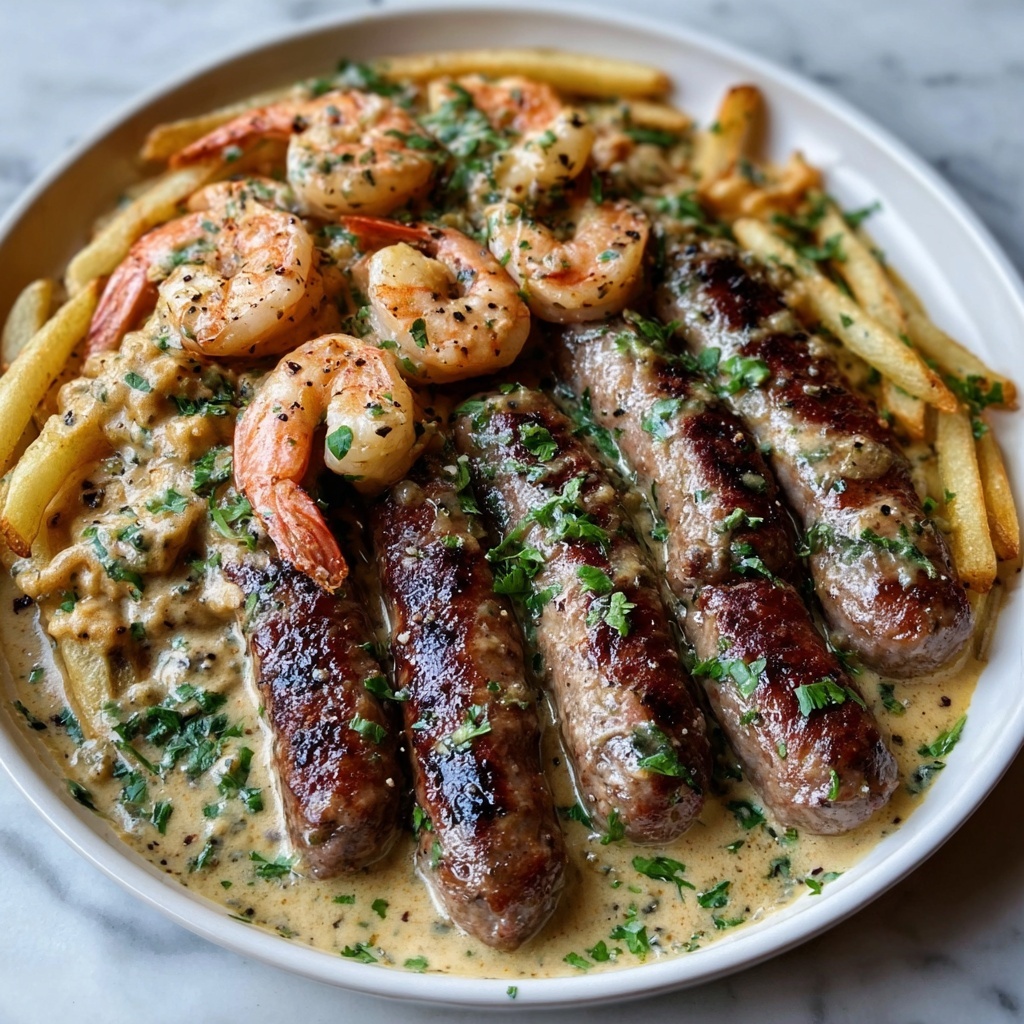 Cajun Shrimp and Steak Alfredo Pasta Recipe - Recipe Image
