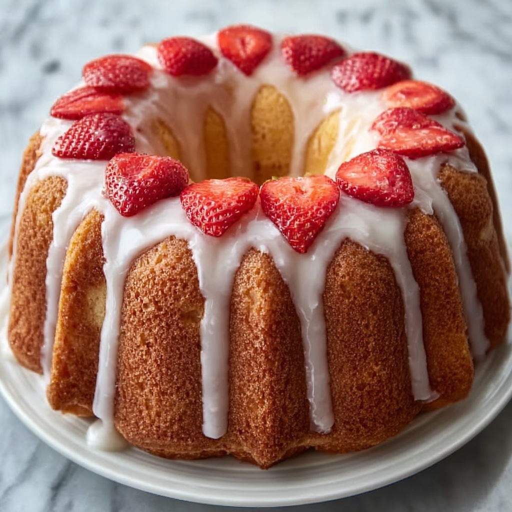 Lemon Cream Cheese Strawberry Pound Cake Recipe - Recipe Image