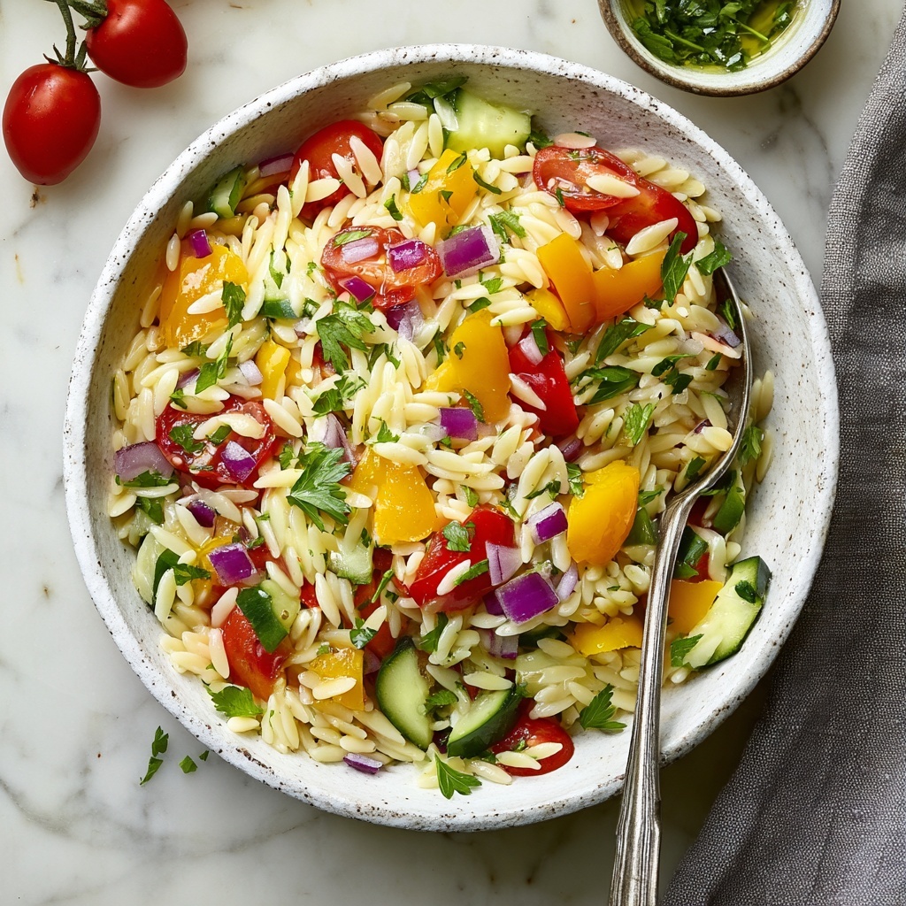 Rainbow Orzo Salad Recipe - Recipe Image