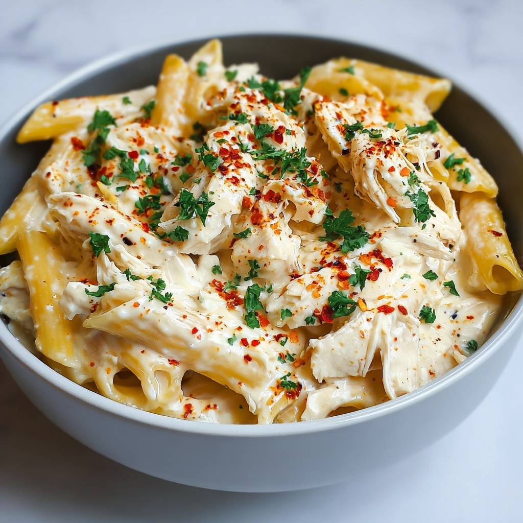 Buffalo Chicken Alfredo Penne Recipe - Recipe Image