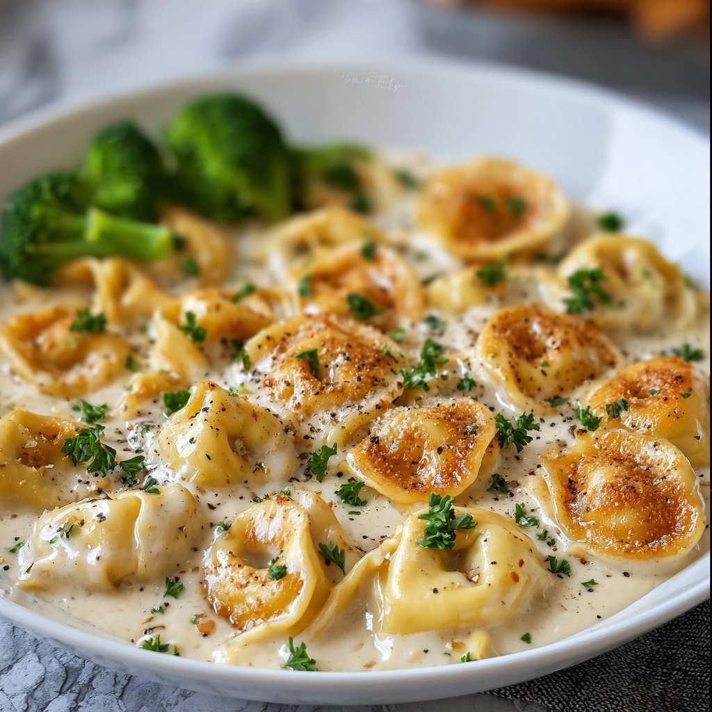 Creamy Parmesan Tortellini with Chicken Recipe - Recipe Image