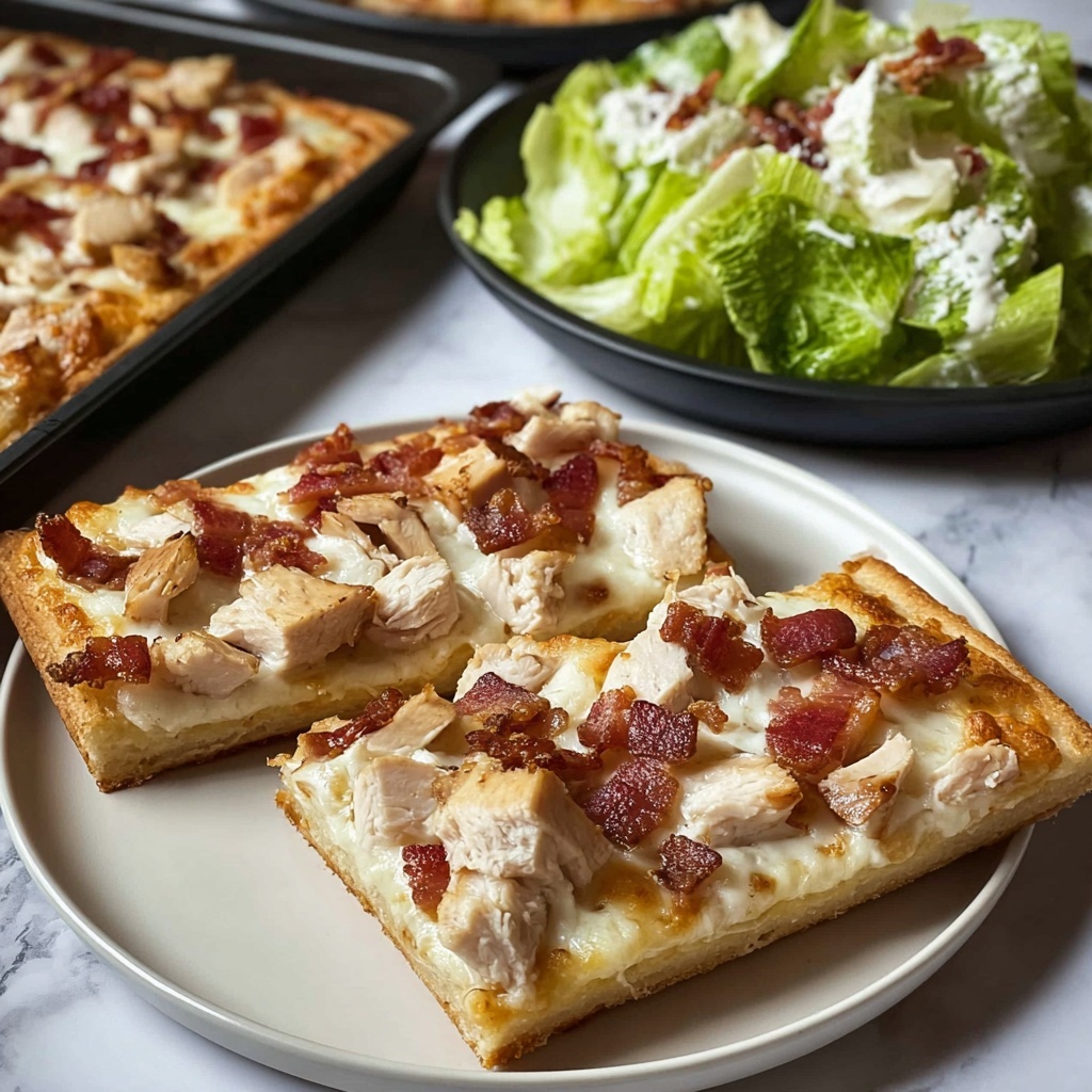 Parmesan Garlic Chicken Pizza Recipe - Recipe Image