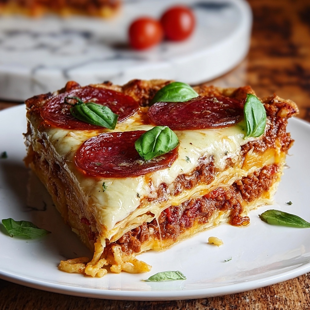 Hearty Pizza Casserole Pie Recipe - Recipe Image