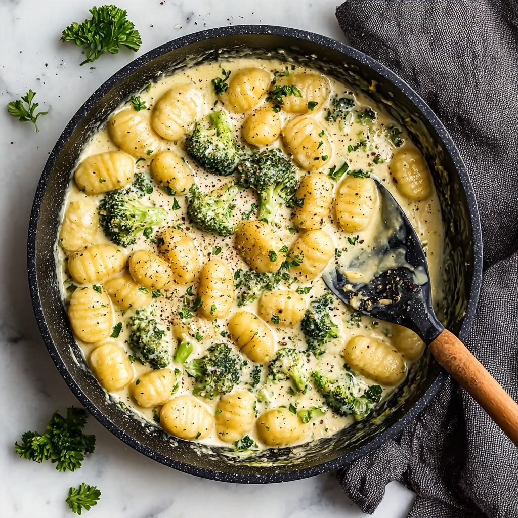 Creamy Lemon Pesto Gnocchi with Broccoli Recipe - Recipe Image