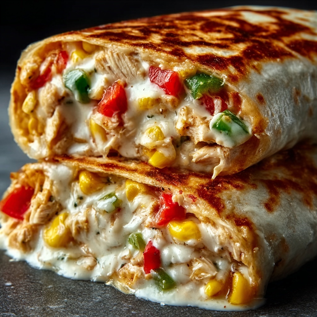 Crispy Chicken Bell Pepper Ranch Burritos Recipe - Recipe Image