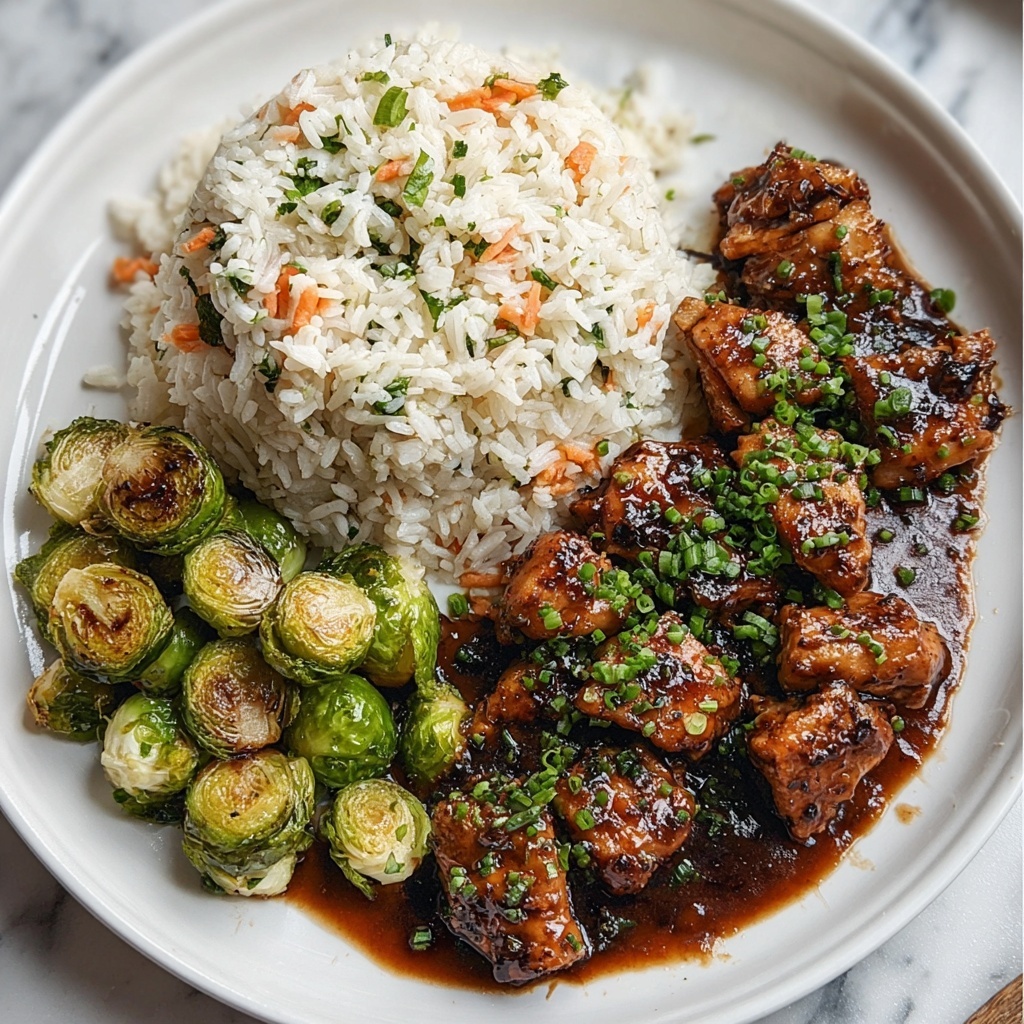 Air Fryer Sweet Chili Chicken and Brussels Sprouts Recipe - Recipe Image