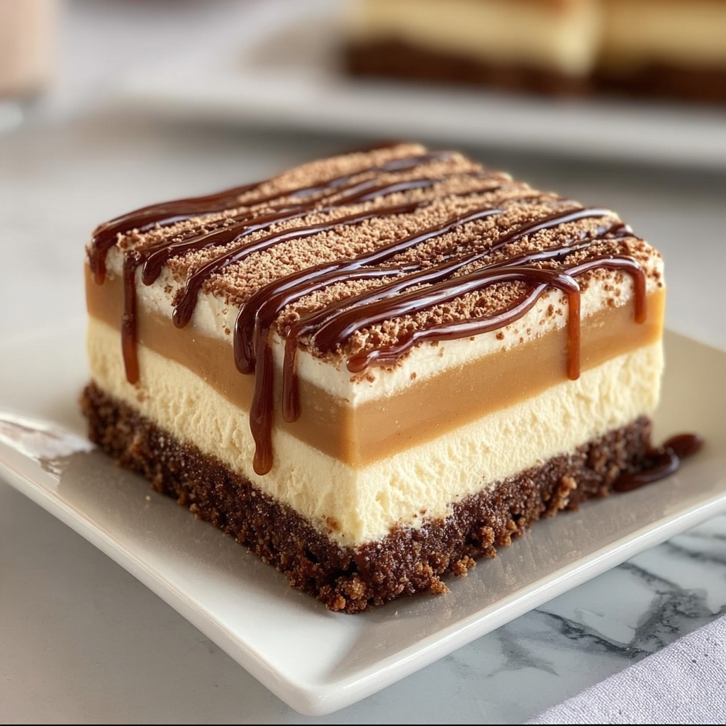 Elegant Coffee Caramel Cheesecake Bars Recipe - Recipe Image