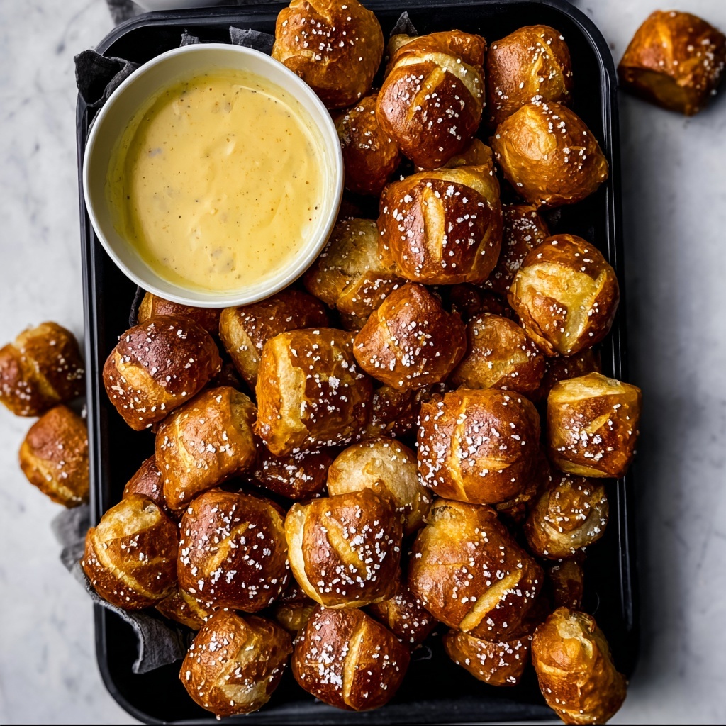 Pretzel Bites with Cheddar Cheese Sauce Recipe - Recipe Image