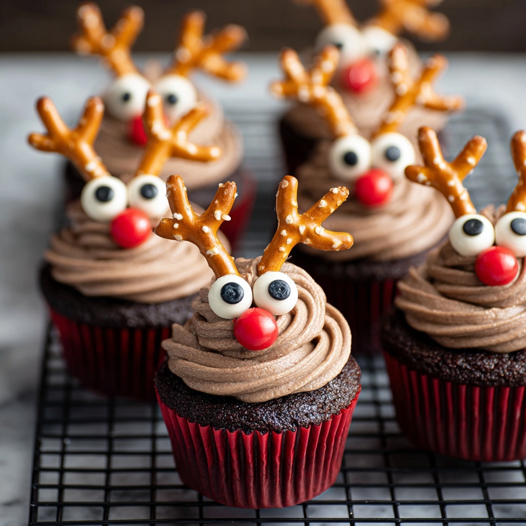 Easy Reindeer Cupcakes Recipe - Recipe Image