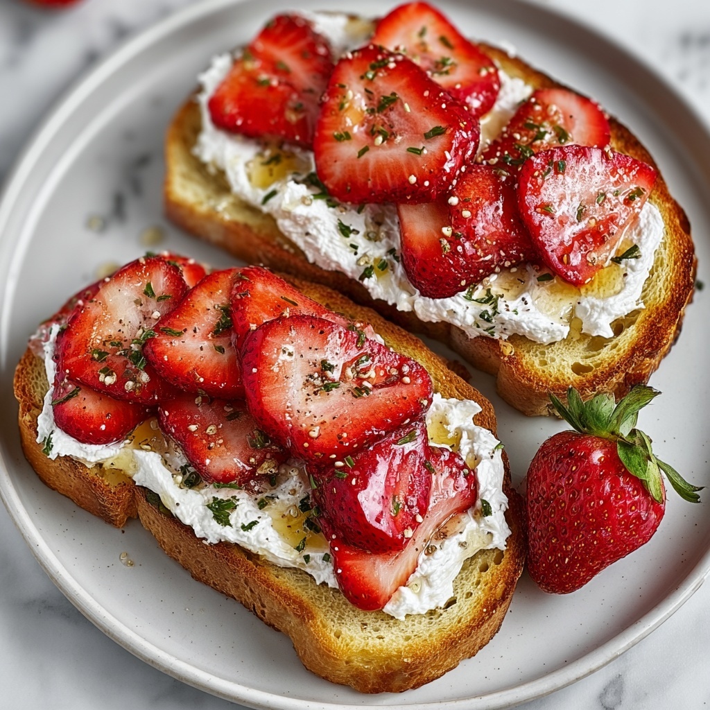 Roasted Strawberry Whipped Ricotta Toast Recipe - Recipe Image