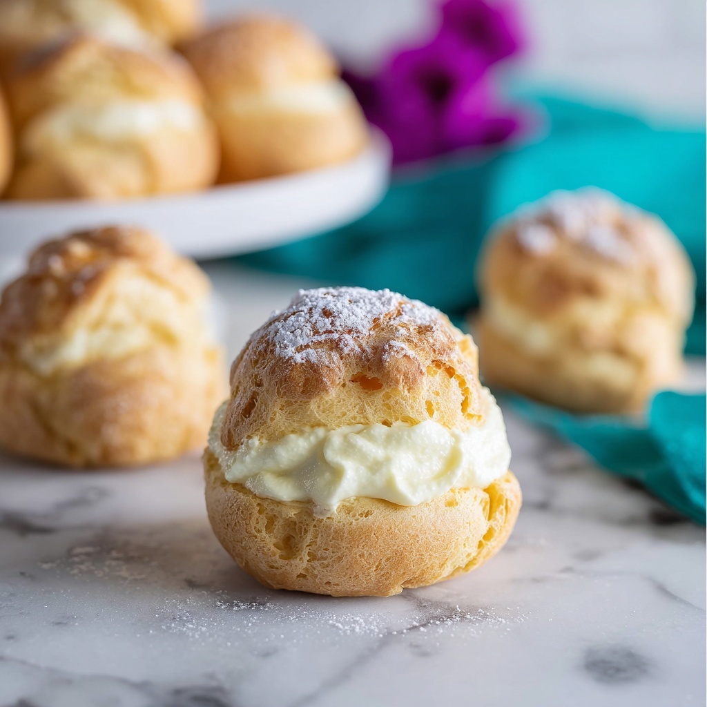 Cream Puffs with Homemade Pastry Cream Recipe - Recipe Image