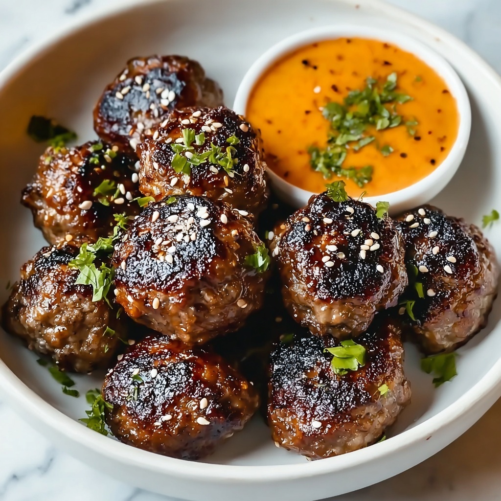Korean BBQ Meatballs with Spicy Mayo Dip Recipe - Recipe Image