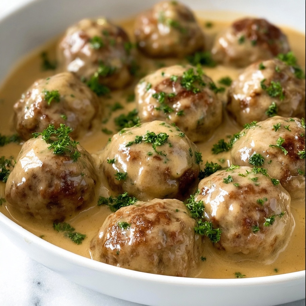 Creamy Swedish Meatballs in Rich Garlic-Parsley Sauce Recipe - Recipe Image