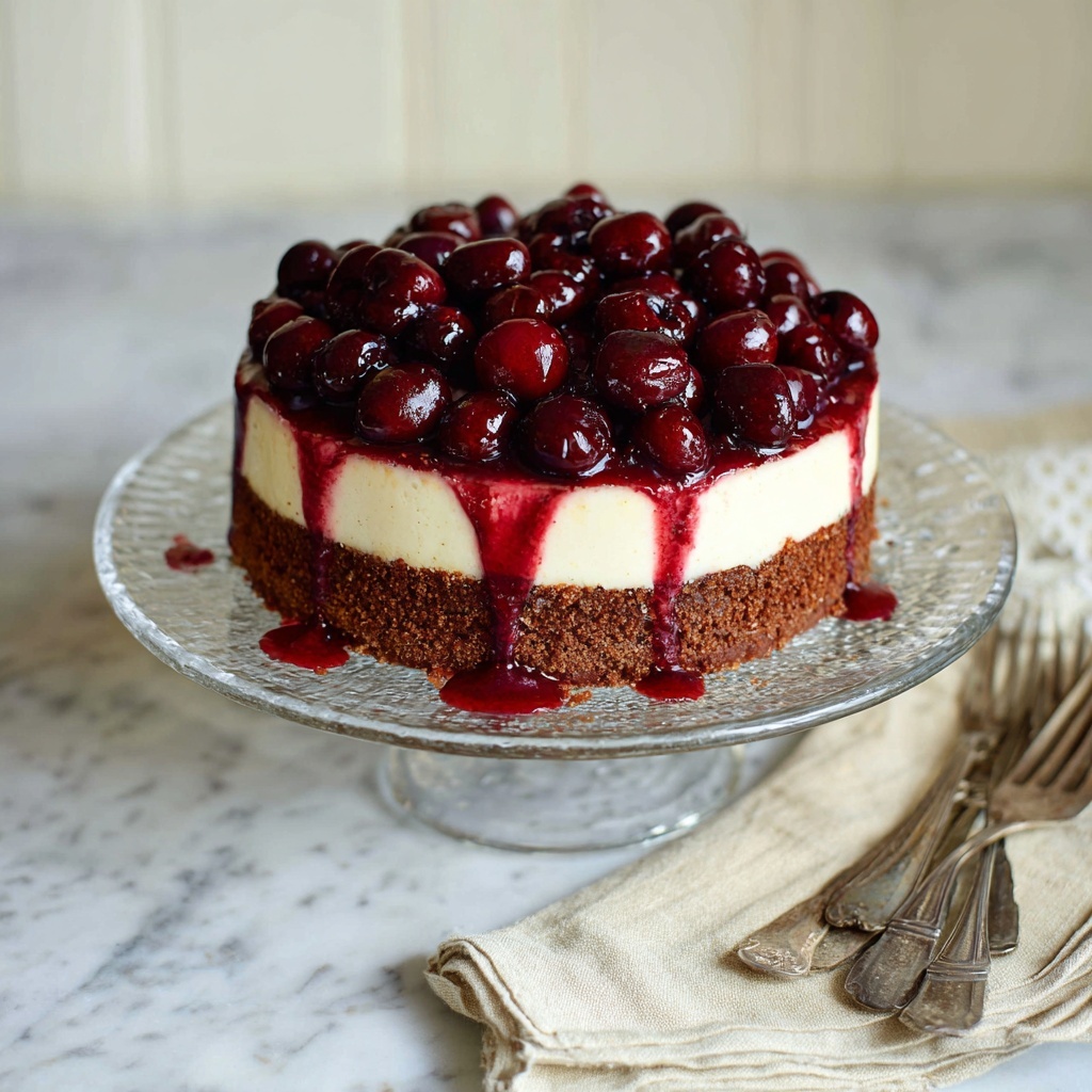 Spiked Cherry Cheesecake Recipe - Recipe Image