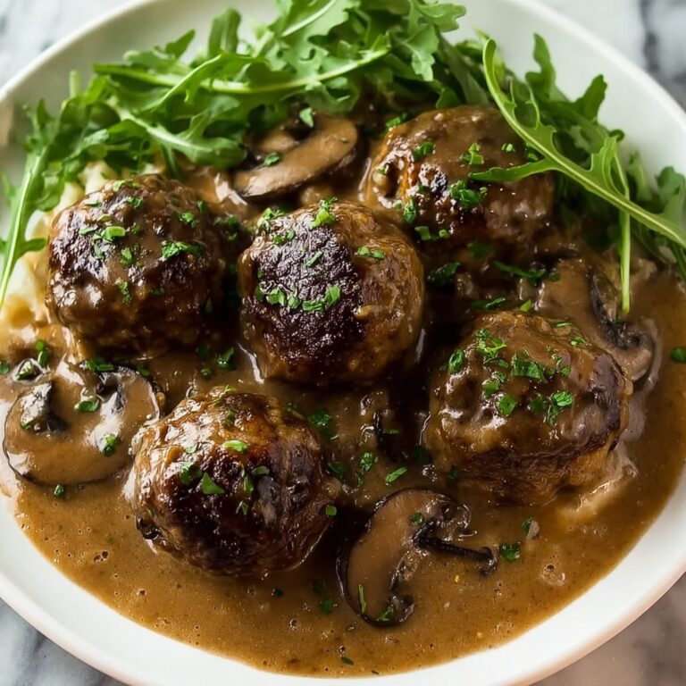 Salisbury Steak Meatballs with Mushroom Gravy Recipe