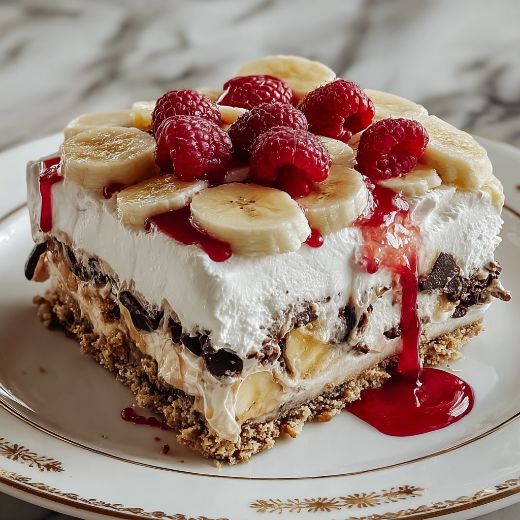 No-Bake Banana Split Cake Recipe - Recipe Image