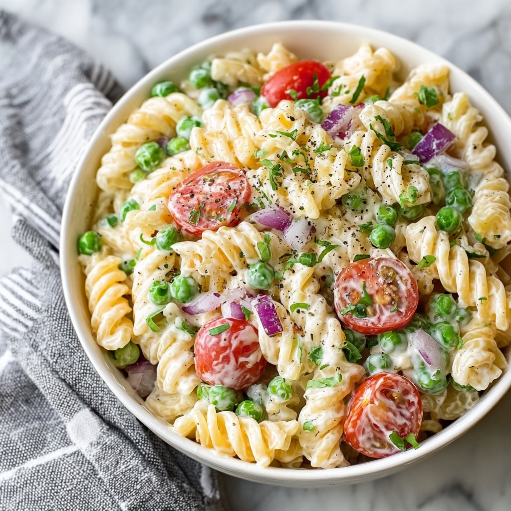 Creamy Pasta Salad with Fresh Vegetables Recipe - Recipe Image