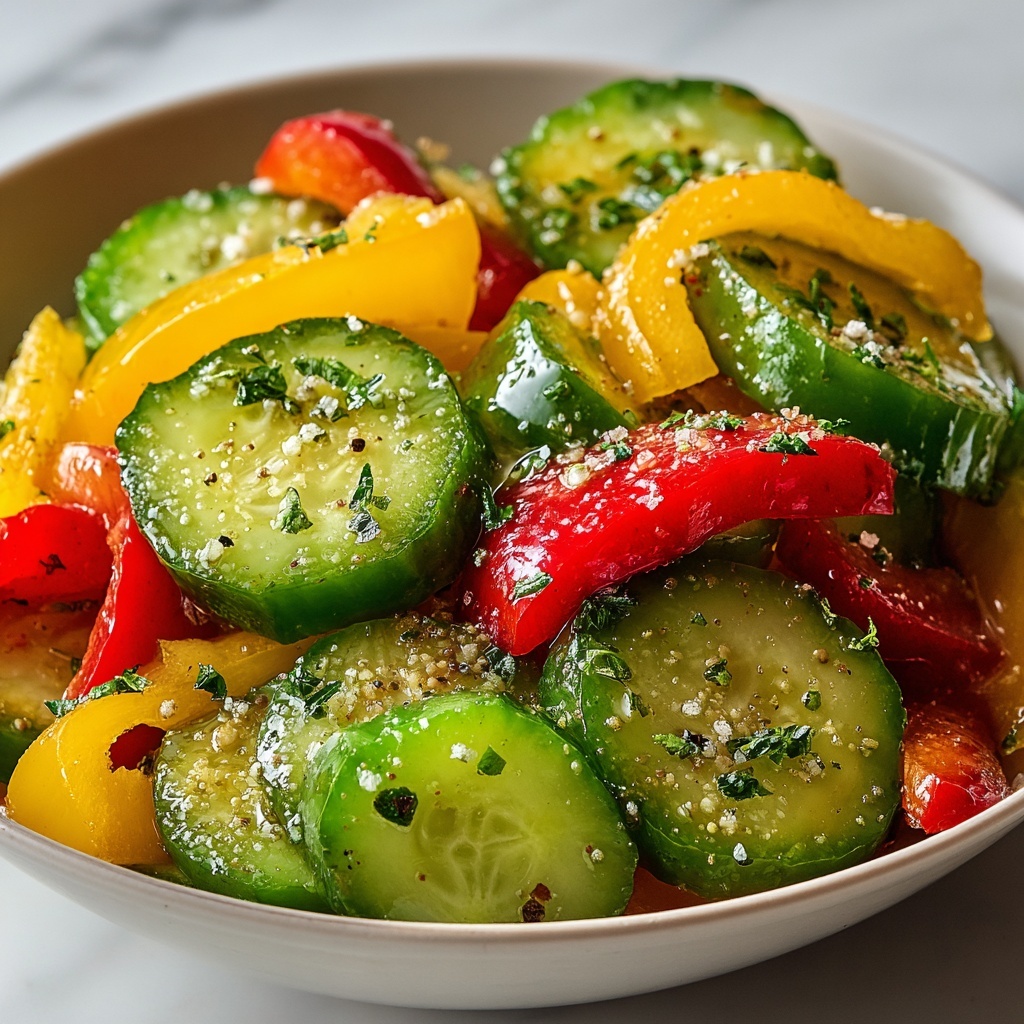 Cucumber and Bell Pepper Salad Recipe - Recipe Image