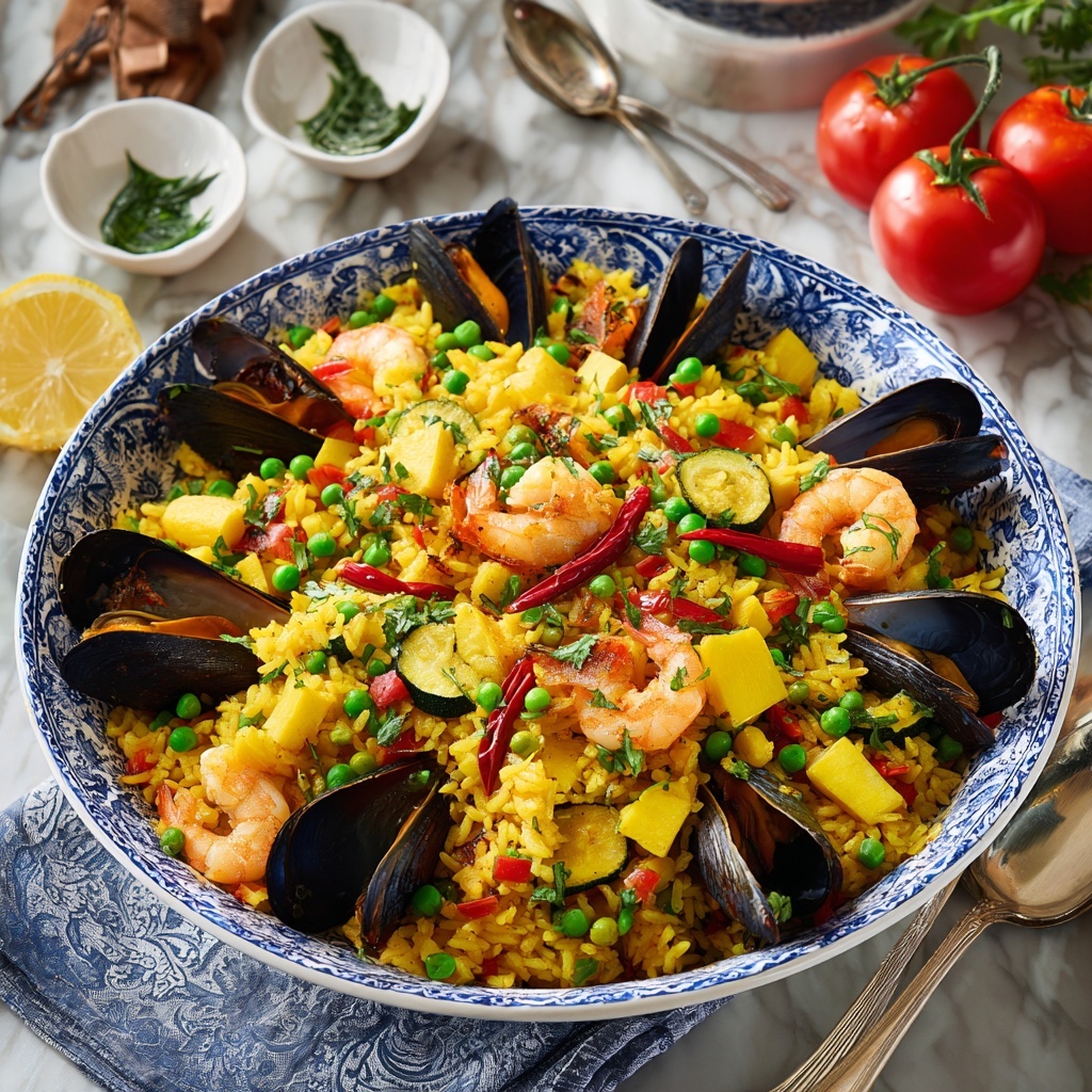 Vegetable Paella with Saffron Rice Recipe - Recipe Image